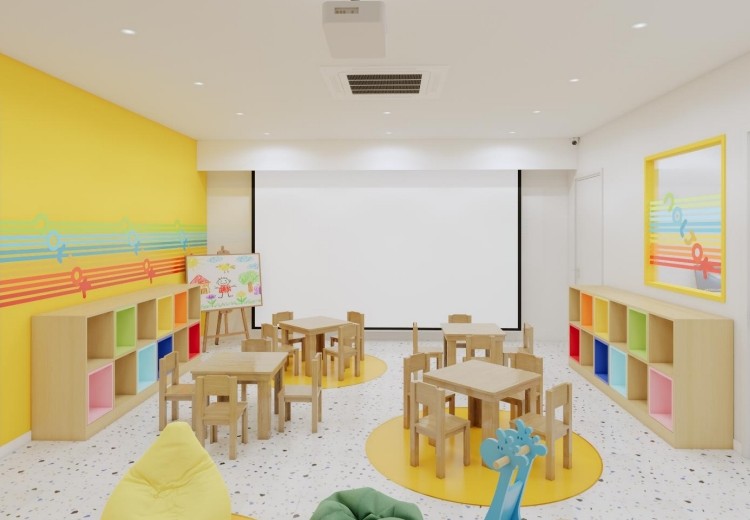 3D rendering of a classroom at Noljak Midtown Center